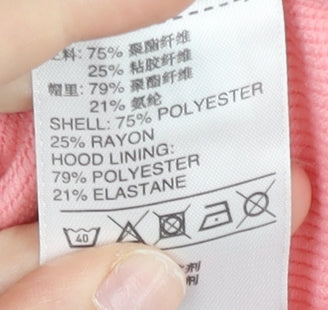 Adidas Women’s Pink Full Zip Hoodie Size 8 UK Sports Logo Sweatshirt