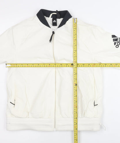 Adidas Women's Ivory Track Jacket Size 8 Full Zip Sportswear