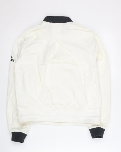 Adidas Women's Ivory Track Jacket Size 8 Full Zip Sportswear