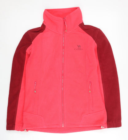 Camel Womens Pink Fleece Jacket Size 4 UK Full Zip Outdoor Casual