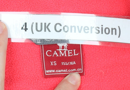 Camel Womens Pink Fleece Jacket Size 4 UK Full Zip Outdoor Casual