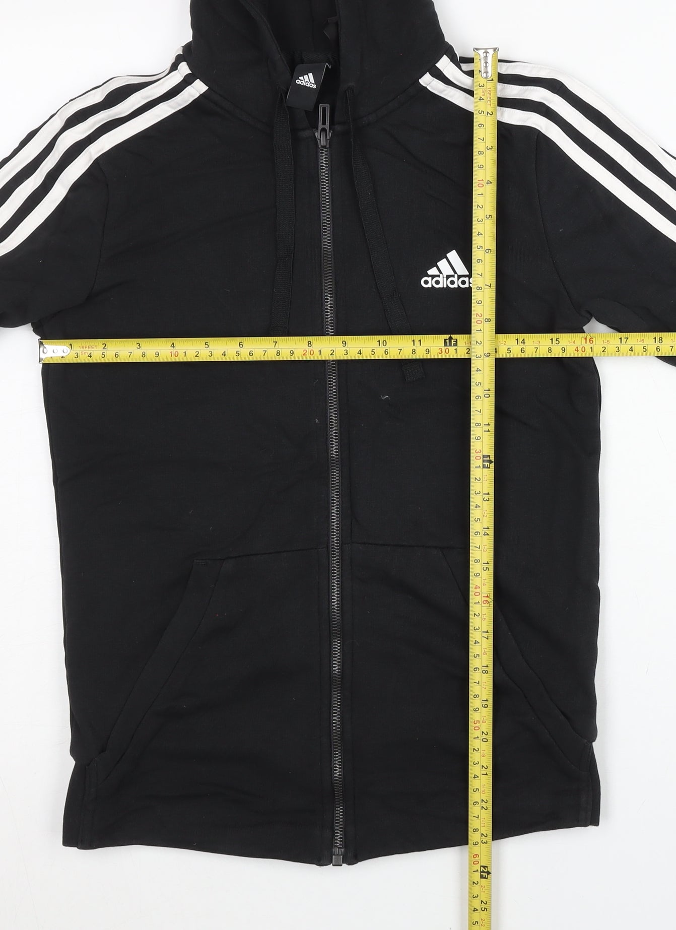 Adidas Womens Black Size 8 Full Zip Hoodie Jacket Sportswear