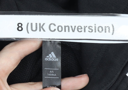 Adidas Womens Black Size 8 Full Zip Hoodie Jacket Sportswear