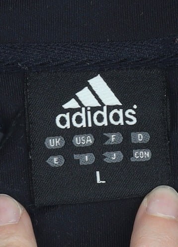 Adidas Women’s Black L Track Jacket Full Zip Polyester Sportswear