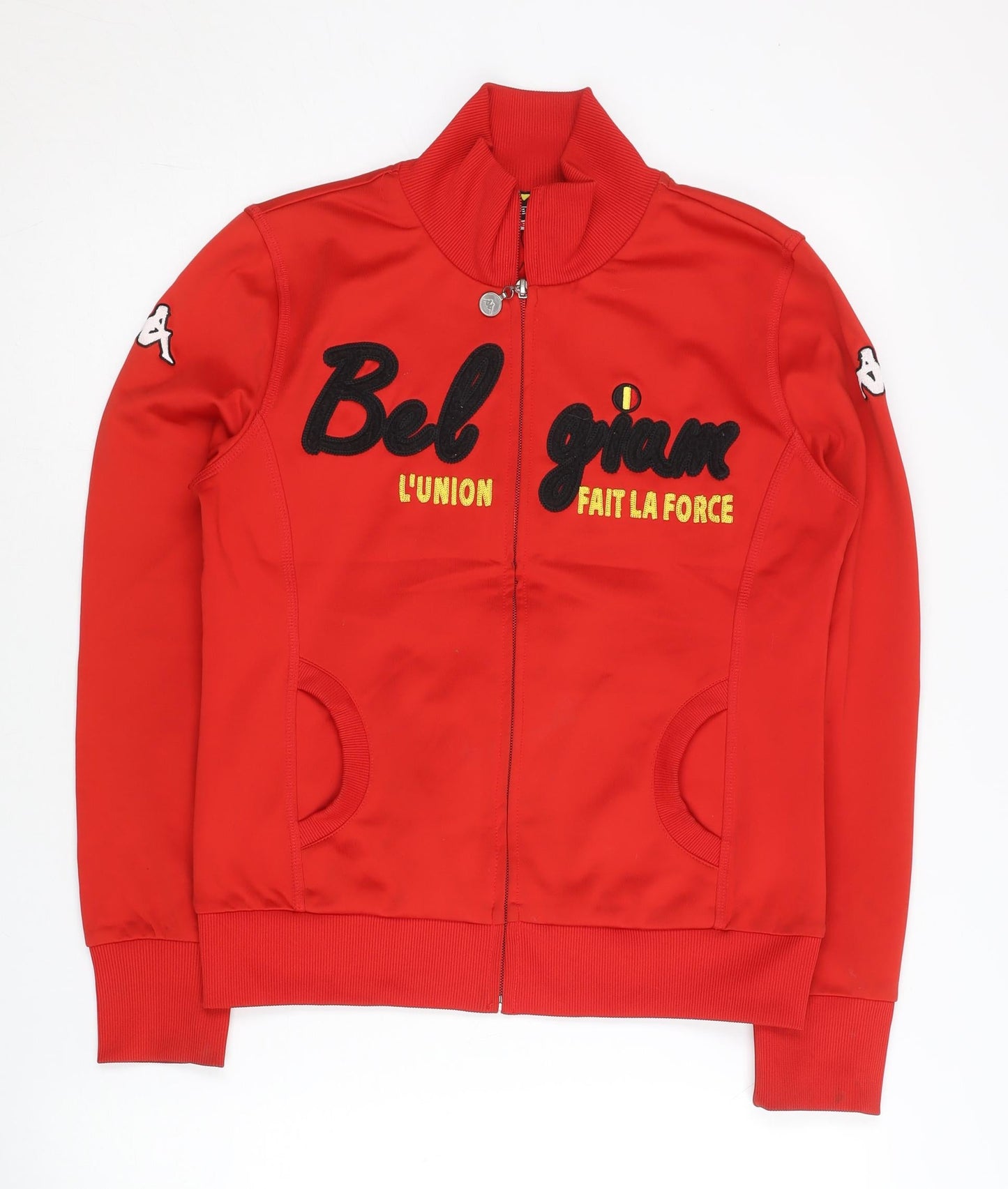 Kappa Womens Red Size 8 Track Jacket Full Zip Belgium Logo