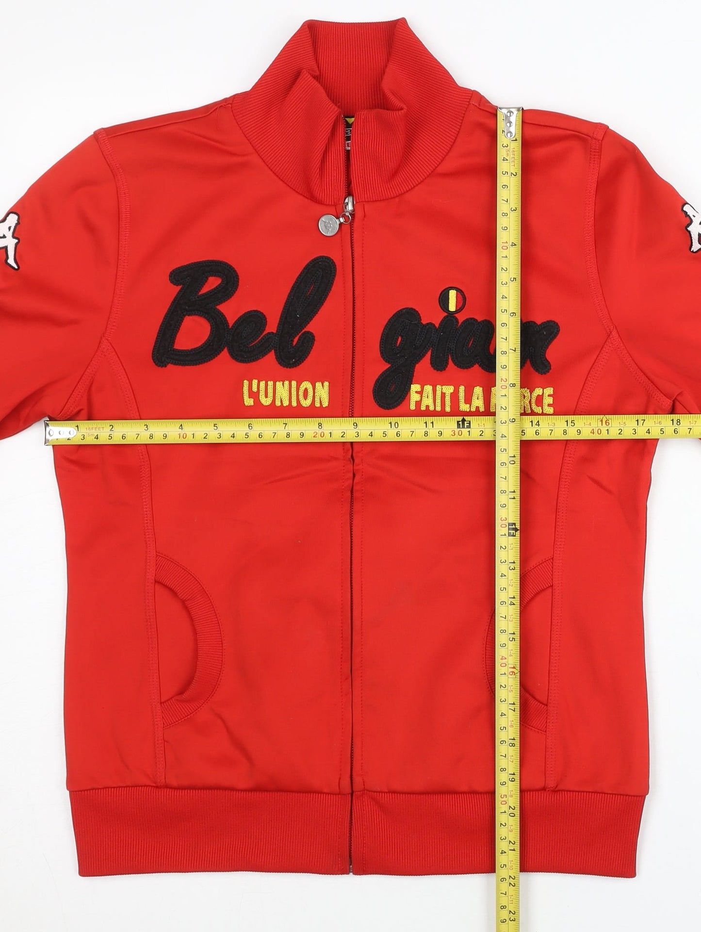 Kappa Womens Red Size 8 Track Jacket Full Zip Belgium Logo