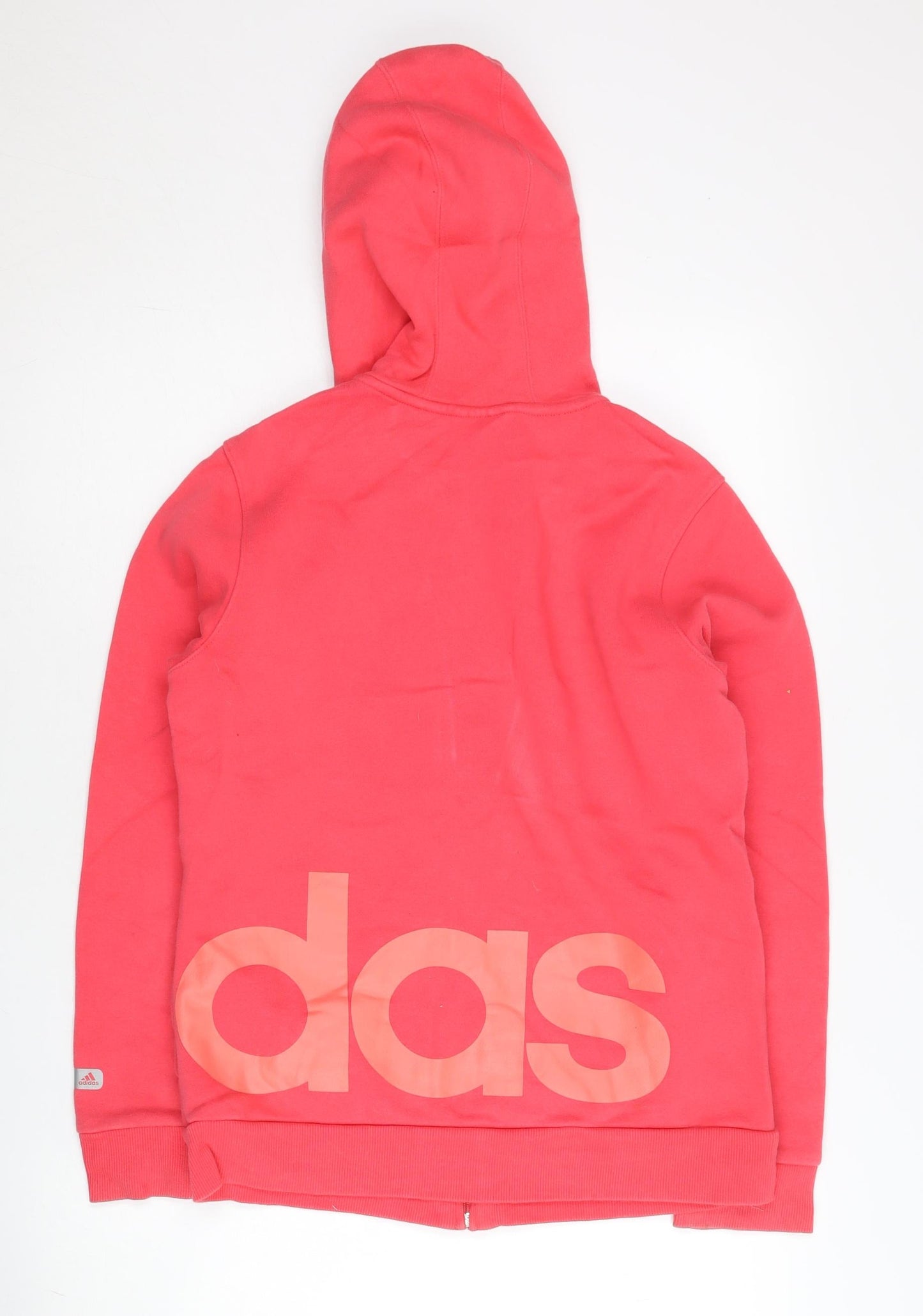 Adidas Womens Pink Full Zip Hoodie Size 12 Regular Fit Logo