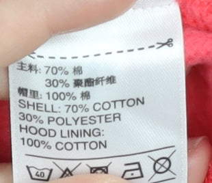 Adidas Womens Pink Full Zip Hoodie Size 12 Regular Fit Logo