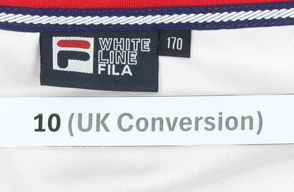 Fila Women Red Track Jacket Size 10 Cotton Full Zip Sportswear