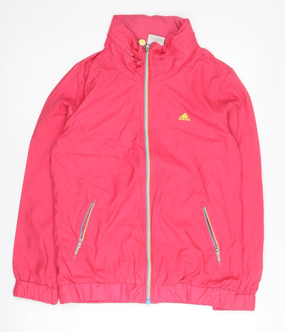 Adidas Women’s Pink Track Jacket Size 10 Lightweight Full Zip