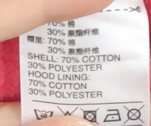 Adidas Womens Hoodie Pink Grey Size 8 Full Zip Sportswear