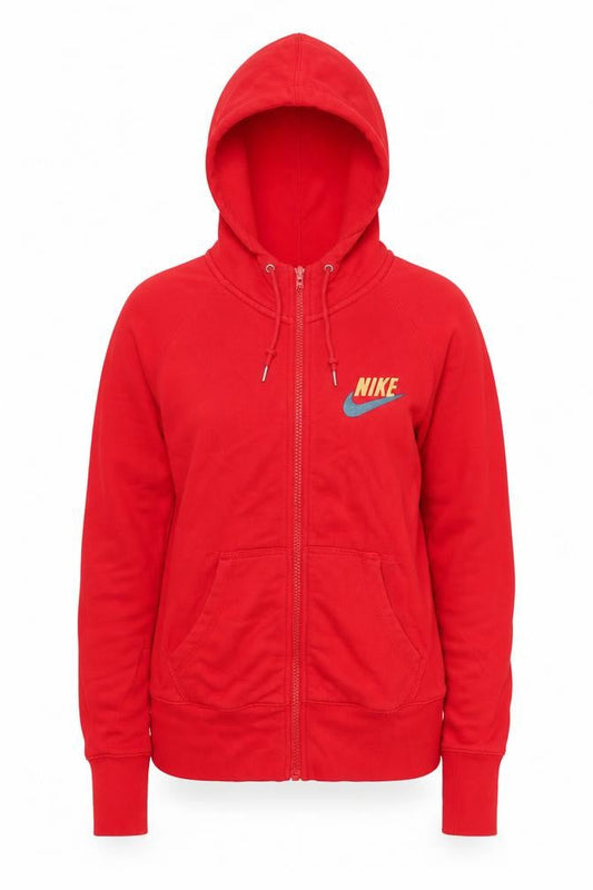Womens UK Size M Nike Red Full Zip Hoodie
