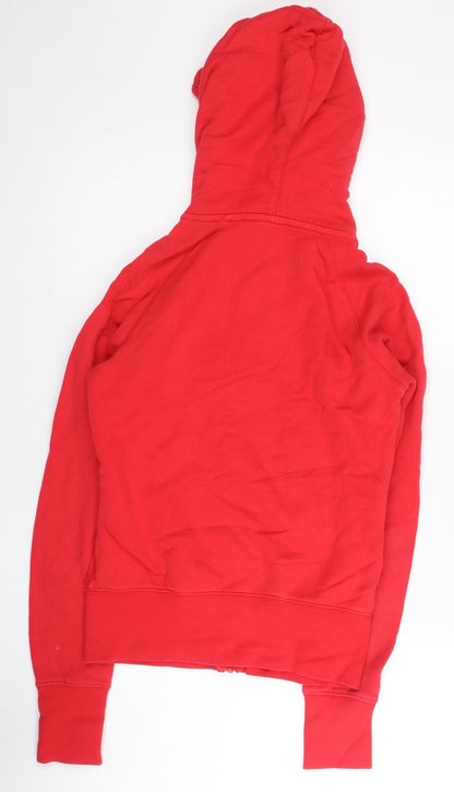 Nike Women’s Red Full Zip Hoodie Medium 100% Cotton Sportswear