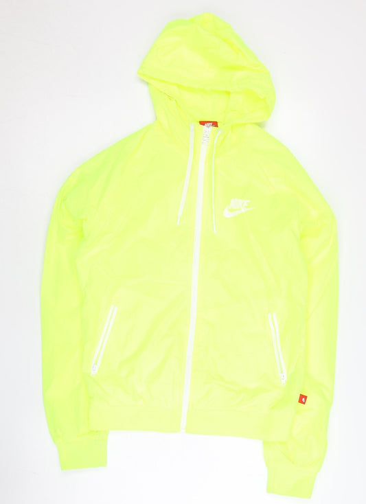 Nike Womens Yellow M Windbreaker Jacket Hooded Lightweight