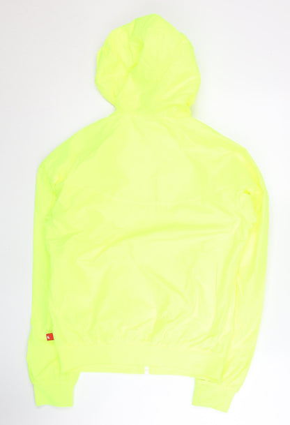 Nike Womens Yellow M Windbreaker Jacket Hooded Lightweight