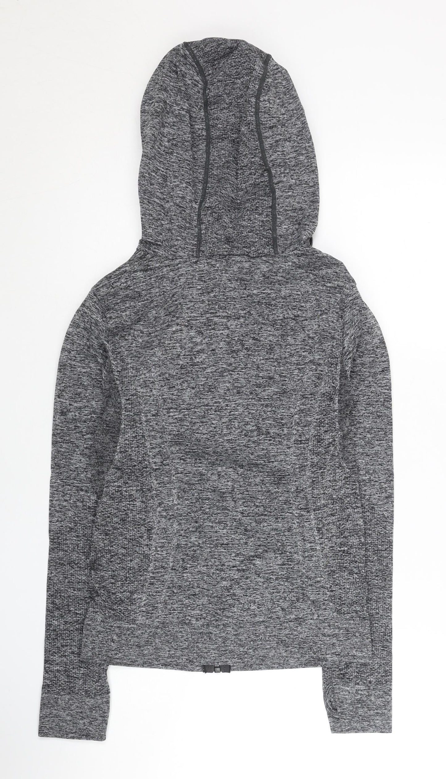 Adidas Womens Grey Slim Fit Track Jacket S Hooded Full Zip