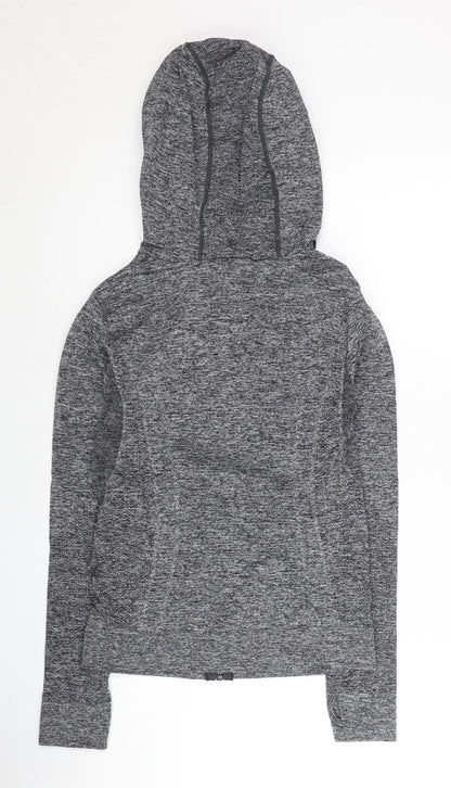 Adidas Womens Grey Slim Fit Track Jacket S Hooded Full Zip