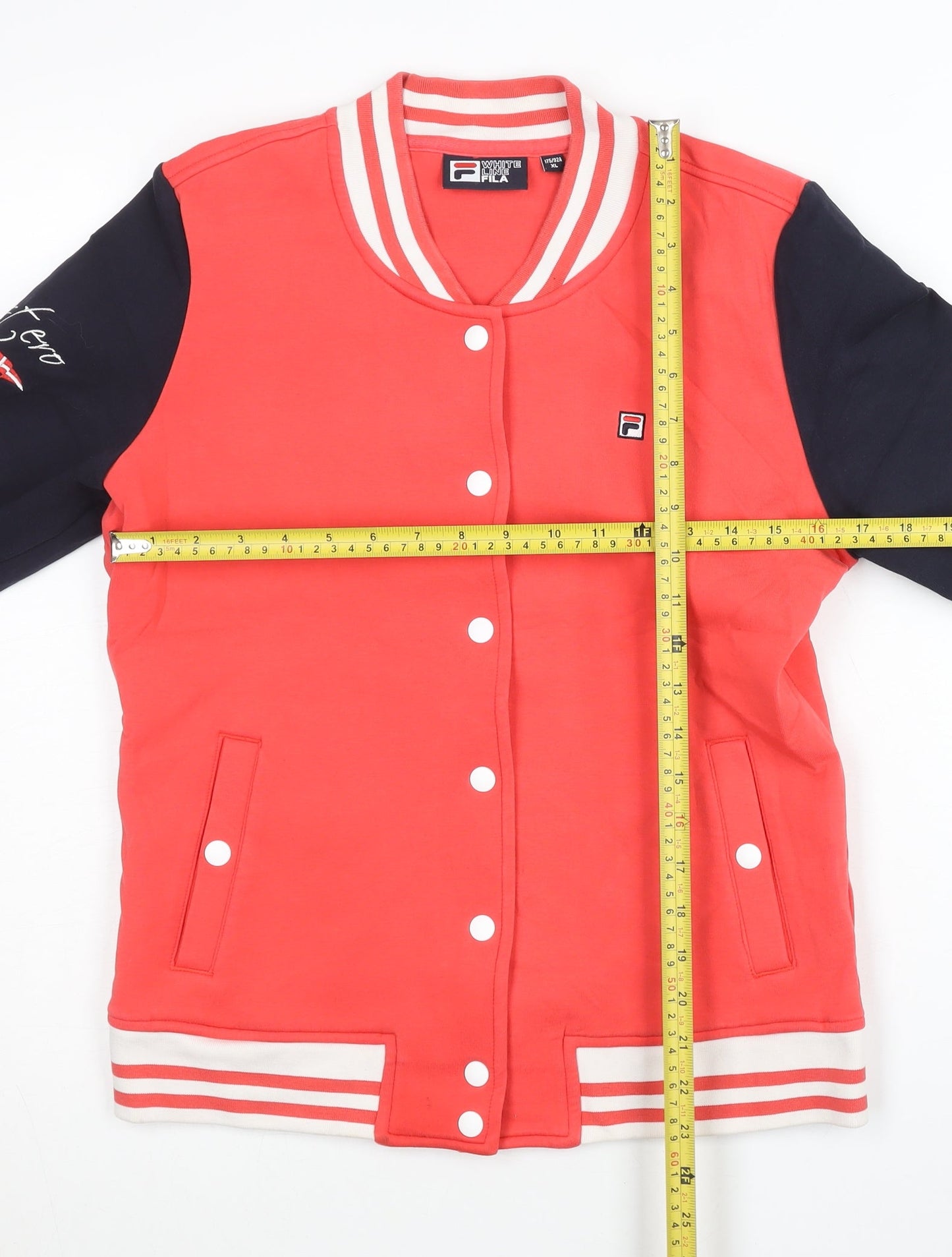Fila Women’s Red Varsity Jacket Size 12 Cotton Long Sleeve