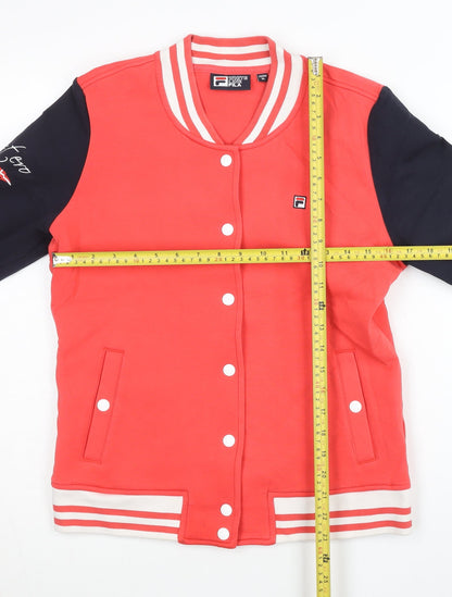 Fila Women’s Red Varsity Jacket Size 12 Cotton Long Sleeve