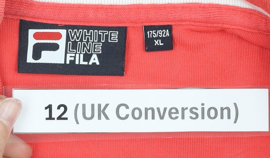 Fila Women’s Red Varsity Jacket Size 12 Cotton Long Sleeve