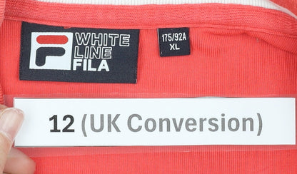 Fila Women’s Red Varsity Jacket Size 12 Cotton Long Sleeve