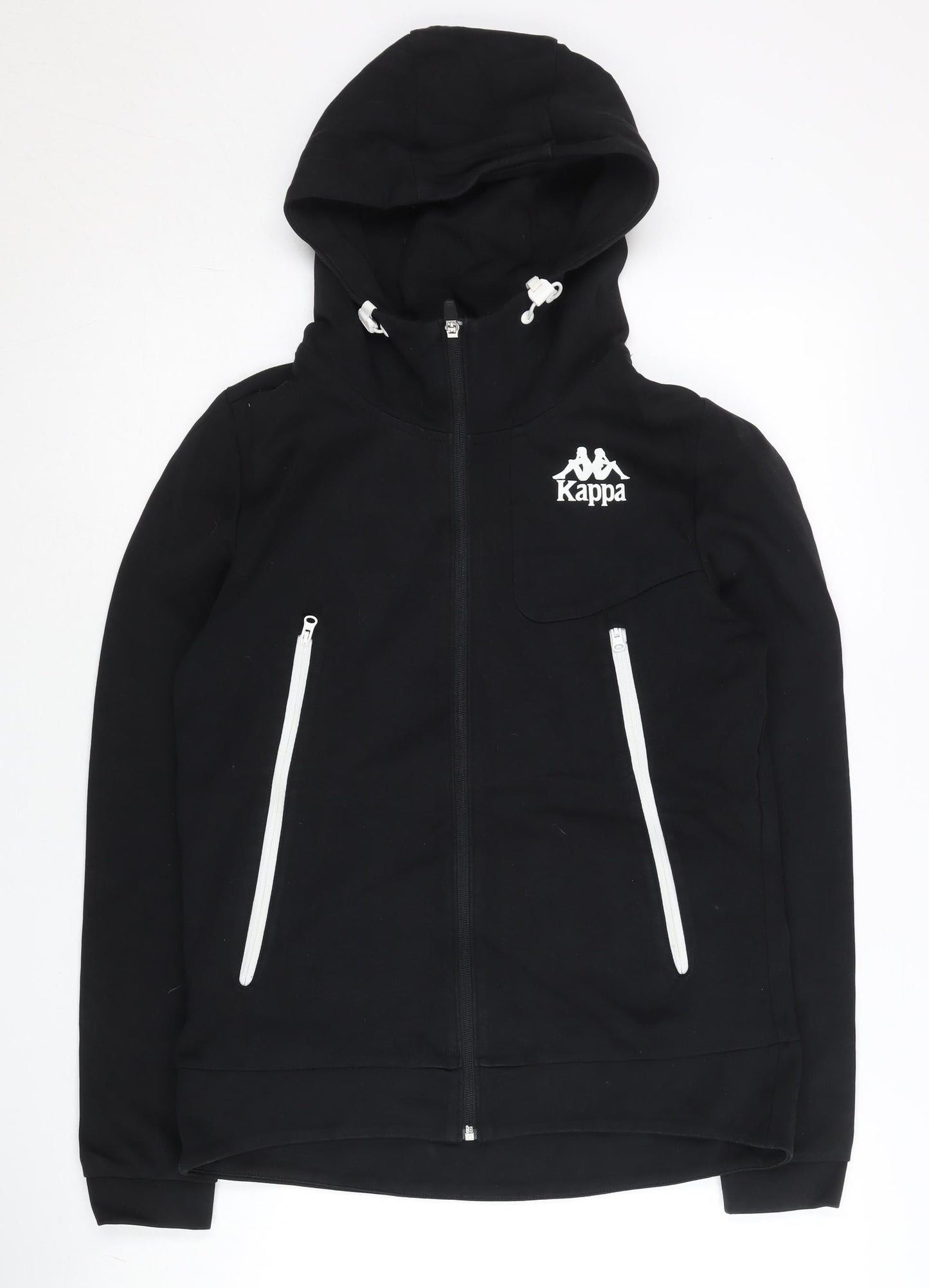 Kappa Women's Black Full Zip Hoodie Size 16 Cotton Blend Sportswear