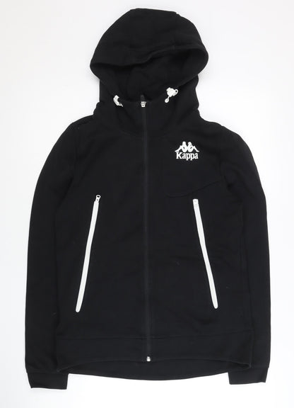 Kappa Women's Black Full Zip Hoodie Size 16 Cotton Blend Sportswear