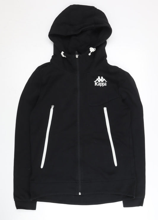 Kappa Women's Black Full Zip Hoodie Size 16 Cotton Blend Sportswear