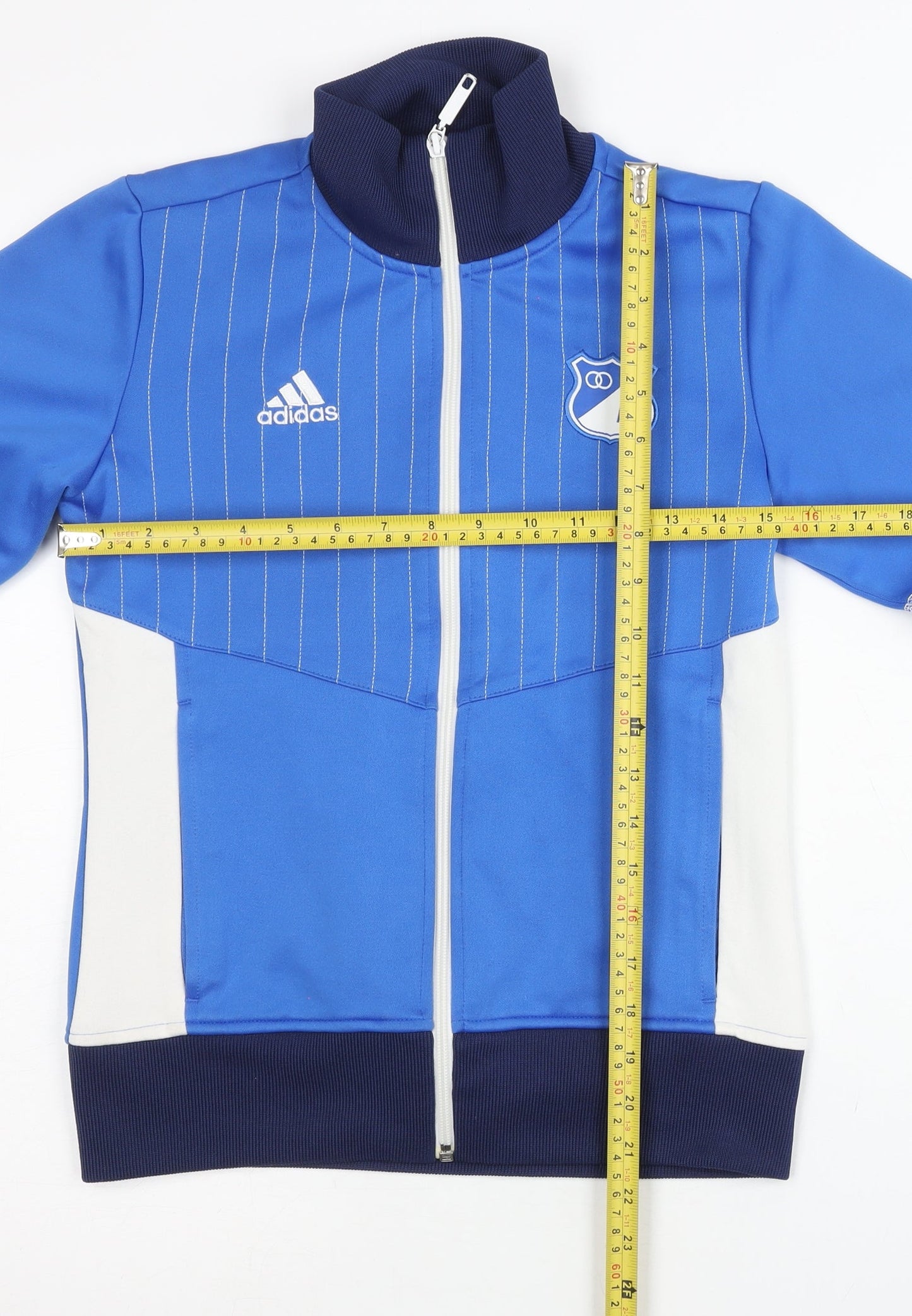 Adidas Women’s Blue Size 8 Track Jacket Full Zip Sportswear