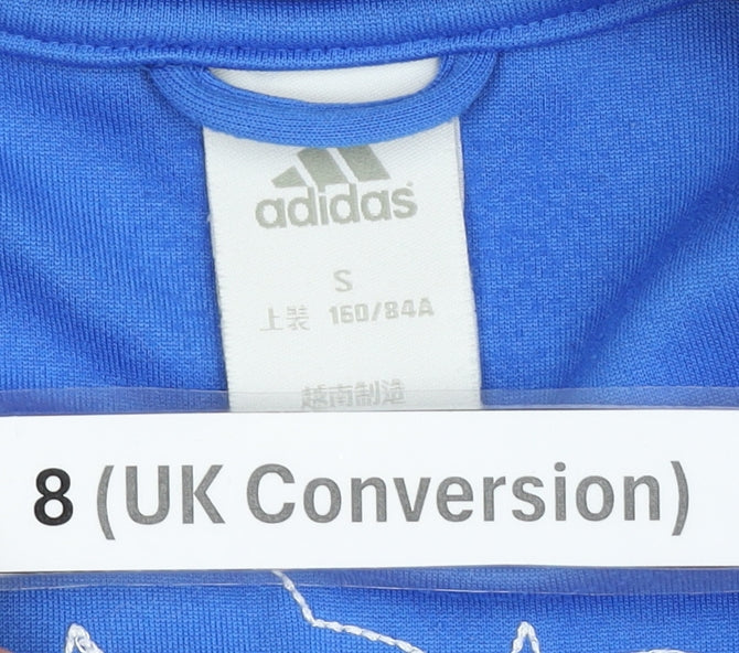 Adidas Women’s Blue Size 8 Track Jacket Full Zip Sportswear