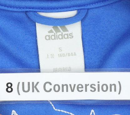 Adidas Women’s Blue Size 8 Track Jacket Full Zip Sportswear