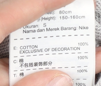 Nike Women’s Grey Full Zip Hoodie Small Cotton Sportswear