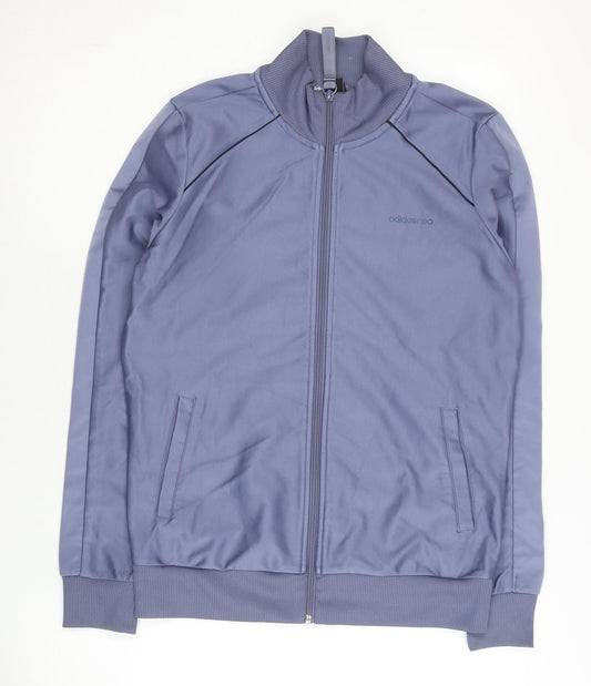 Adidas Women Blue Track Jacket UK 10 Full Zip Sportswear