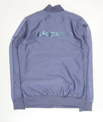 Adidas Women Blue Track Jacket UK 10 Full Zip Sportswear