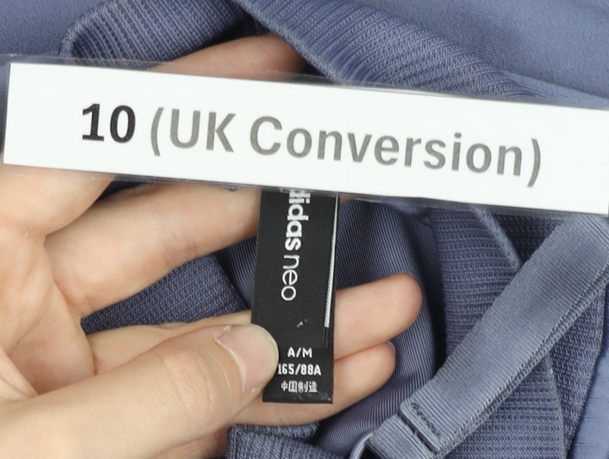 Adidas Women Blue Track Jacket UK 10 Full Zip Sportswear