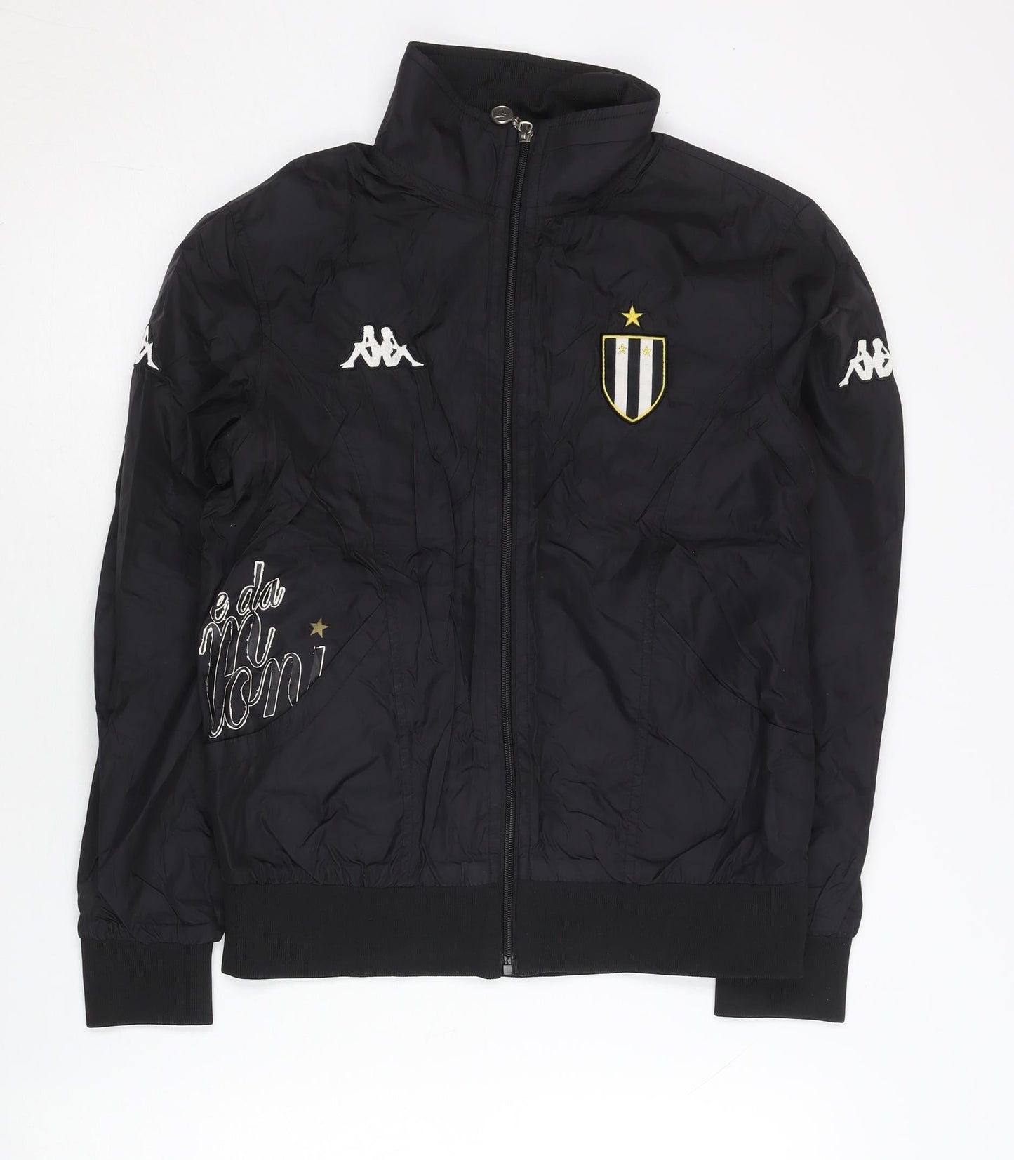 Kappa Women’s Black Track Jacket Size M Lightweight Full Zip