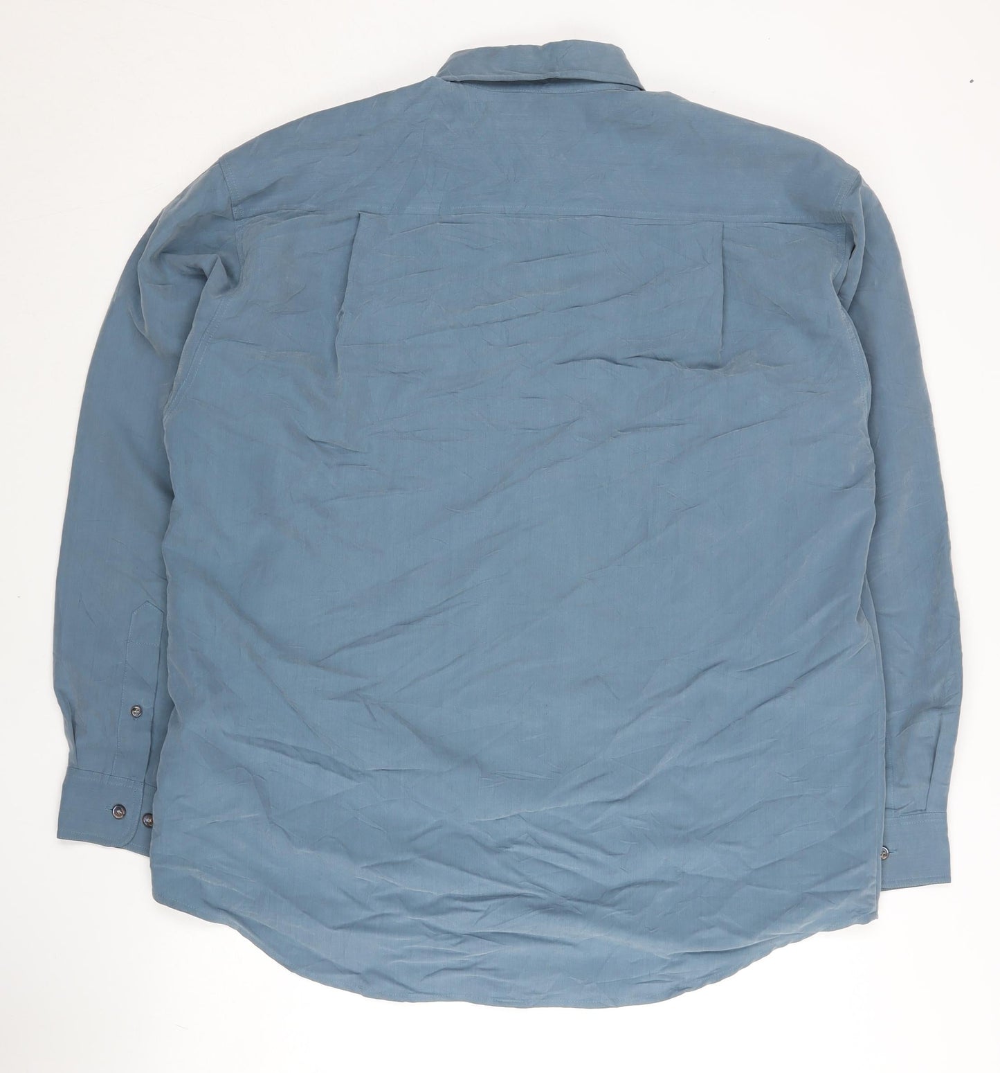 Jonathan Adams Mens Blue Short Sleeve Modal Blend Button-Up Shirt Size M