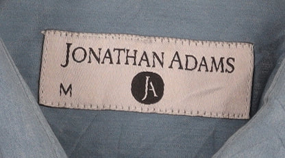Jonathan Adams Mens Blue Short Sleeve Modal Blend Button-Up Shirt Size M