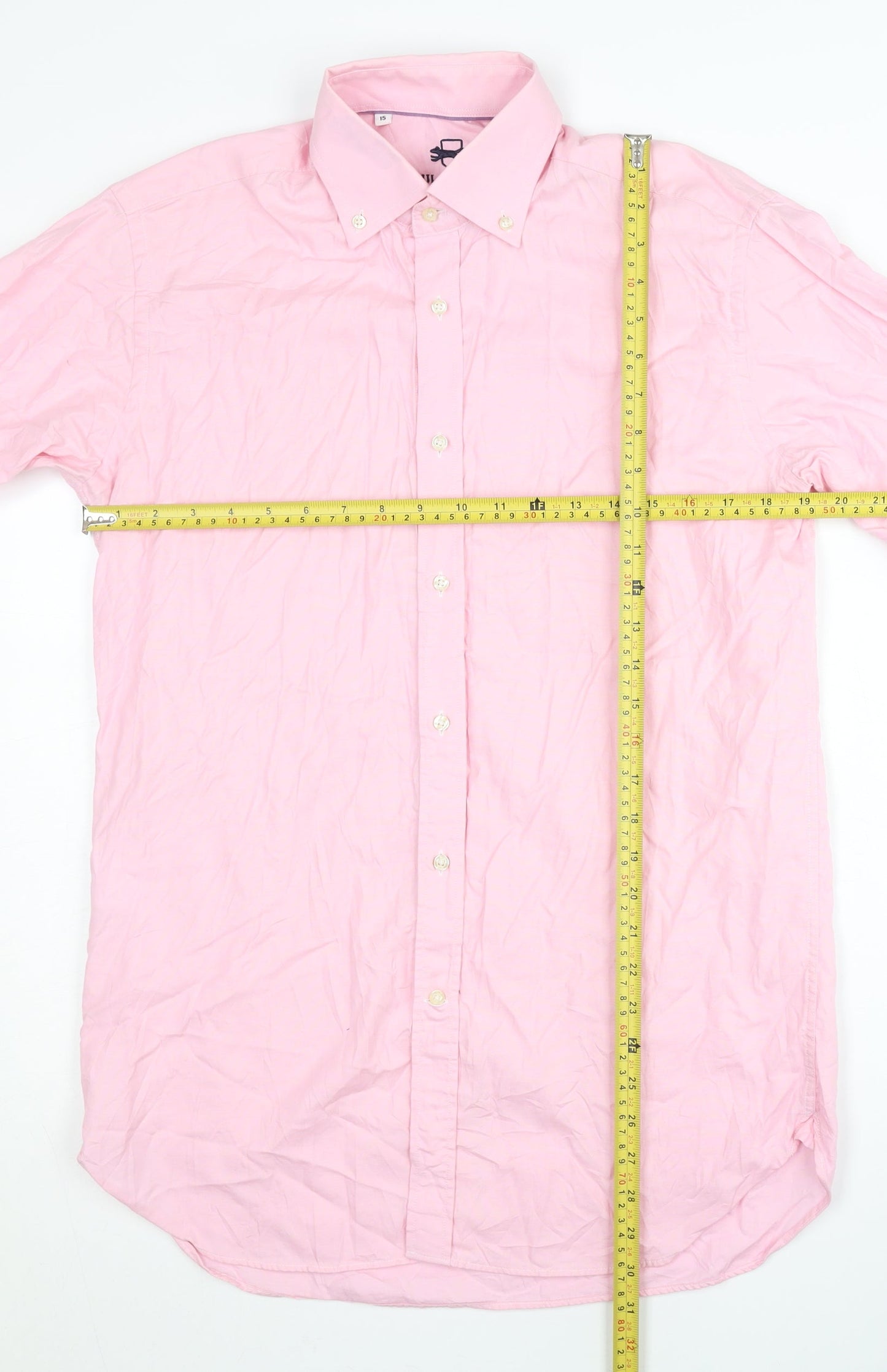 Paul Costelloe Men's Pink Long Sleeve Button-Up Shirt Size 15