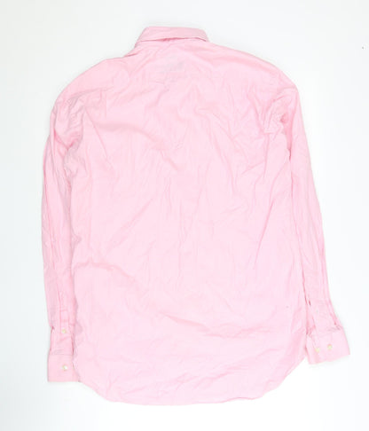 Paul Costelloe Men's Pink Long Sleeve Button-Up Shirt Size 15