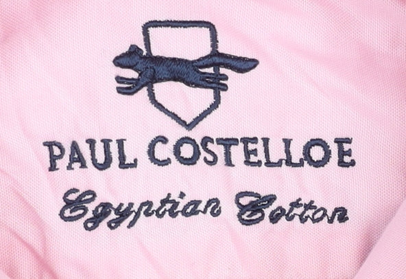 Paul Costelloe Men's Pink Long Sleeve Button-Up Shirt Size 15