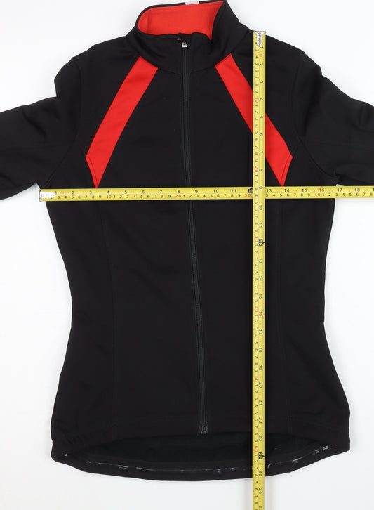 Crane Womens Black Size 10 Slim Fit Cycling Track Jacket Reflective