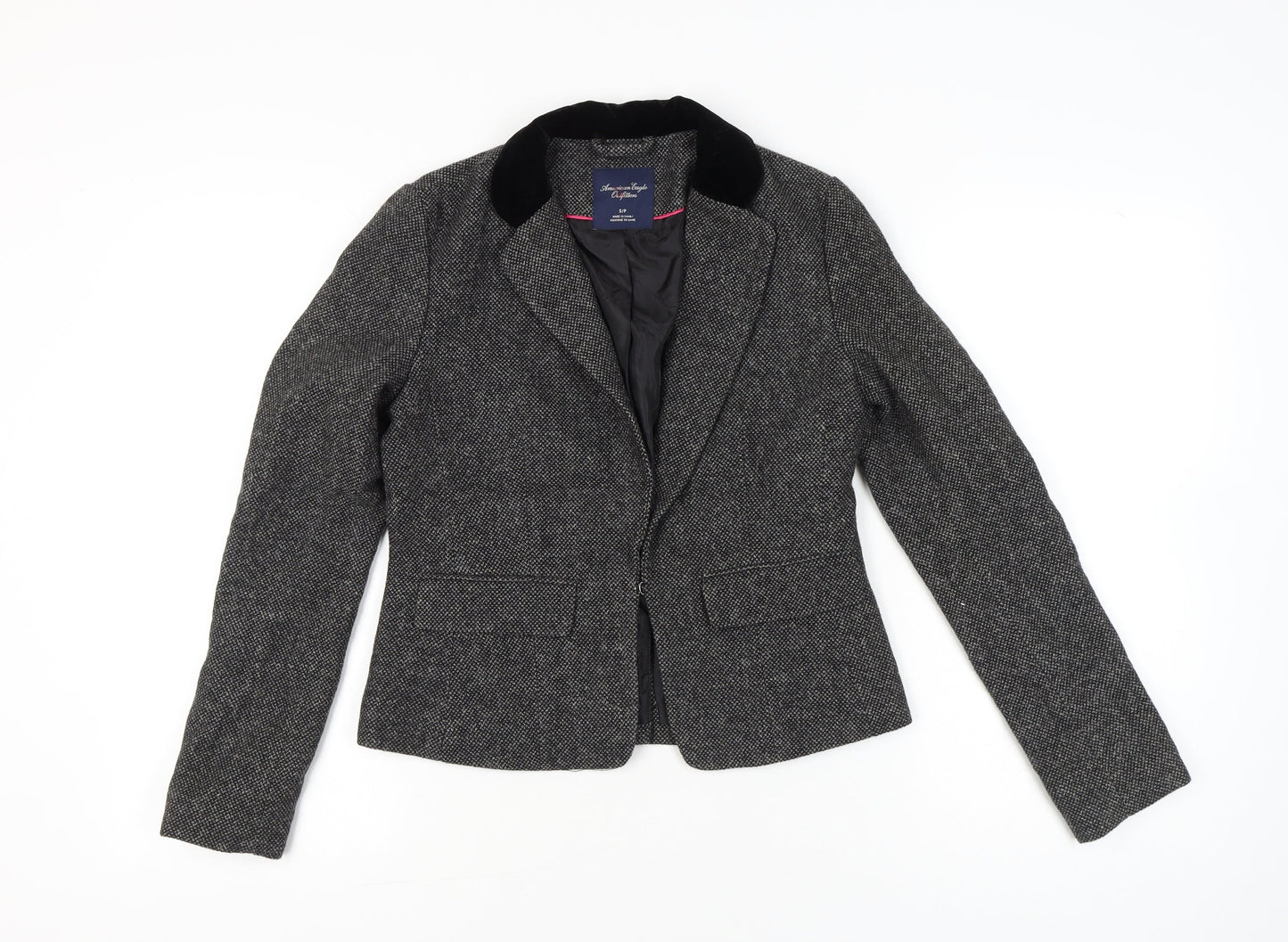 American Eagle Outfitters Women’s Grey Wool Blend Tweed Blazer Jacket S