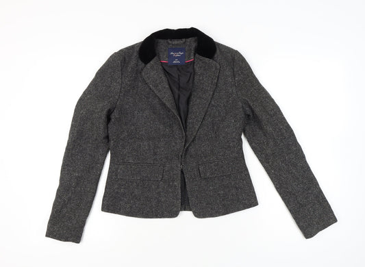American Eagle Outfitters Women’s Grey Wool Blend Tweed Blazer Jacket S