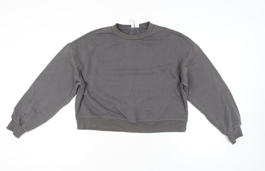 H&M Divided Women's Grey Size 12 Pullover Sweatshirt Cotton Blend