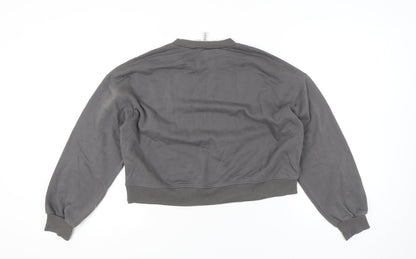 H&M Divided Women's Grey Size 12 Pullover Sweatshirt Cotton Blend