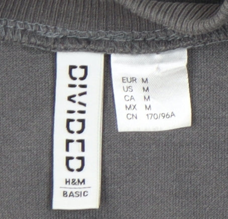 H&M Divided Women's Grey Size 12 Pullover Sweatshirt Cotton Blend