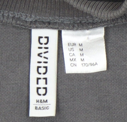 H&M Divided Women's Grey Size 12 Pullover Sweatshirt Cotton Blend