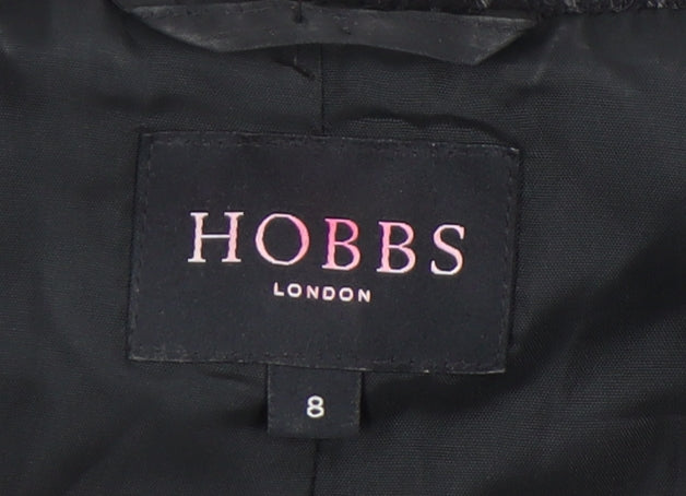 Hobbs Women’s Black Wool Animal Print Tailored Blazer Jacket Size 8