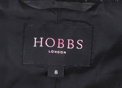 Hobbs Women’s Black Wool Animal Print Tailored Blazer Jacket Size 8